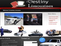 Screenshot representing the Destiny Limousine website project